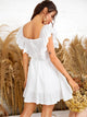  Ruffle Hem Eyelet Embroidered Lace Insert Dress