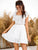 Ruffle Hem Eyelet Embroidered Lace Insert Dress