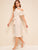 Asymmetrical Neck Ruffle Trim Heart Print Belted Dress