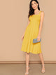 Solid Zip Back Fit & Flare Dress