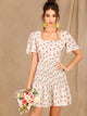 Floral Print Shirred Tie Back Dress