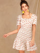 Floral Print Shirred Tie Back Dress