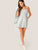Shirred Bodice Pocket Side Striped Dress With Tie Strappy