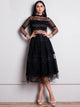 Sheer Lace & Mesh Overlay Dress