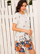 Floral Print Trapeze Dress