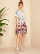 Floral Print Trapeze Dress