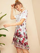 Floral Print Trapeze Dress
