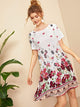 Floral Print Trapeze Dress