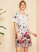 Floral Print Trapeze Dress