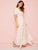 V Neck Ruffle Trim Lace Insert Maxi Dress