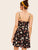 Floral Print Tie Back Cami Skater Dress