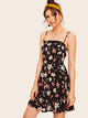 Floral Print Tie Back Cami Skater Dress