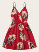 Floral Print Surplice Front Cami Dress