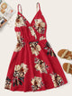Floral Print Surplice Front Cami Dress