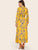 Floral Print Belted Chiffon Maxi Dress