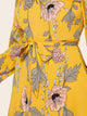 Floral Print Belted Chiffon Maxi Dress