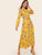 Floral Print Belted Chiffon Maxi Dress