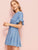 Ruffle Hem Flounce Sleeve Denim Dress