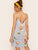 Floral Print Double V Neckline Cami Dress