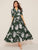 Empire Waist Button Detail Flounce Sleeve Floral Dress