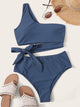 One Shoulder Top With High Waist Bikini Set