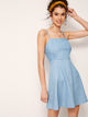 Knot Back Denim Skater Cami Dress