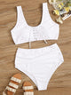 Plus Lace-up Top With High Waist Bikini