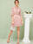 Flounce Sleeve Lace Overlay Fit and Flare Dress