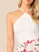 Crisscross Knot Backless Floral Combo Halter Dress