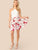 Crisscross Knot Backless Floral Combo Halter Dress