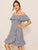 Plaid Print Ruffle Hem Dress