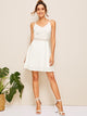 Contrast Lace Solid Cami Dress
