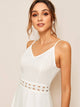 Contrast Lace Solid Cami Dress