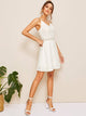 Contrast Lace Solid Cami Dress