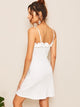 Ruffle Trim Solid Cami Dress
