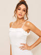 Ruffle Trim Solid Cami Dress
