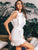 Ruffle Trim Self Belted Guipure Lace Dress