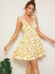 Self Shoulder Plunge Open Back Dress