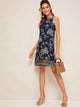 Aztec Print Keyhole Back Dress
