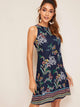 Aztec Print Keyhole Back Dress
