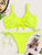 Lettuce Trim Knot Top With Tie Side Bikini Set