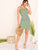 Floral Print Frill Trim Shirred Ruffle Hem Dress