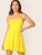 Neon Yellow Lace Up Guipure Lace Back Cami Sundress