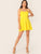 Neon Yellow Lace Up Guipure Lace Back Cami Sundress