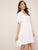 Solid V-neck Smock Dress