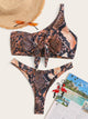 Snakeskin One Shoulder Top With High Cut Bikini