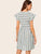 Square Neck Flutter Sleeve Striped Dress