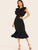 Ruffle Trim Zip Back Fishtail Dress