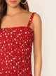 Frill Trim Pep Hem Shirred Ditsy Floral Sundress