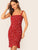 Frill Trim Pep Hem Shirred Ditsy Floral Sundress